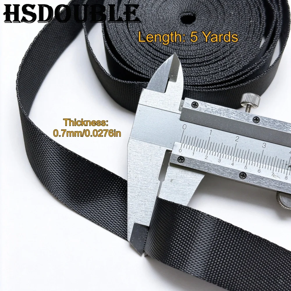 10-50mm 5Yards Nylon Webbing DIY Kit,4 Side Release Buckles,8 Tri-Glide Slides,8 Metal D-Rings Backpack Strap Hardware Set
