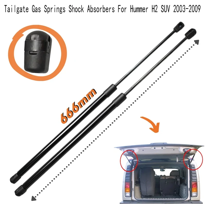 

2 Pcs 666Mm Rear Tailgate Boot Lid Lift Supports Gas Springs Shock Absorbers Trunk Struts For Hummer H2 SUV 2003-2009