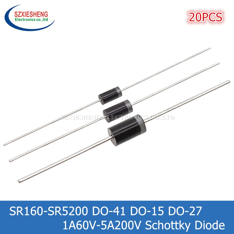 20PCS SR160 SR240 SR260 SR340 SR360 SR540 SR560 SR1100 SR2100 SR2200 SR3100 SR3150 SR3200 SR5100 SR5150 SR5200 Schottky Diode