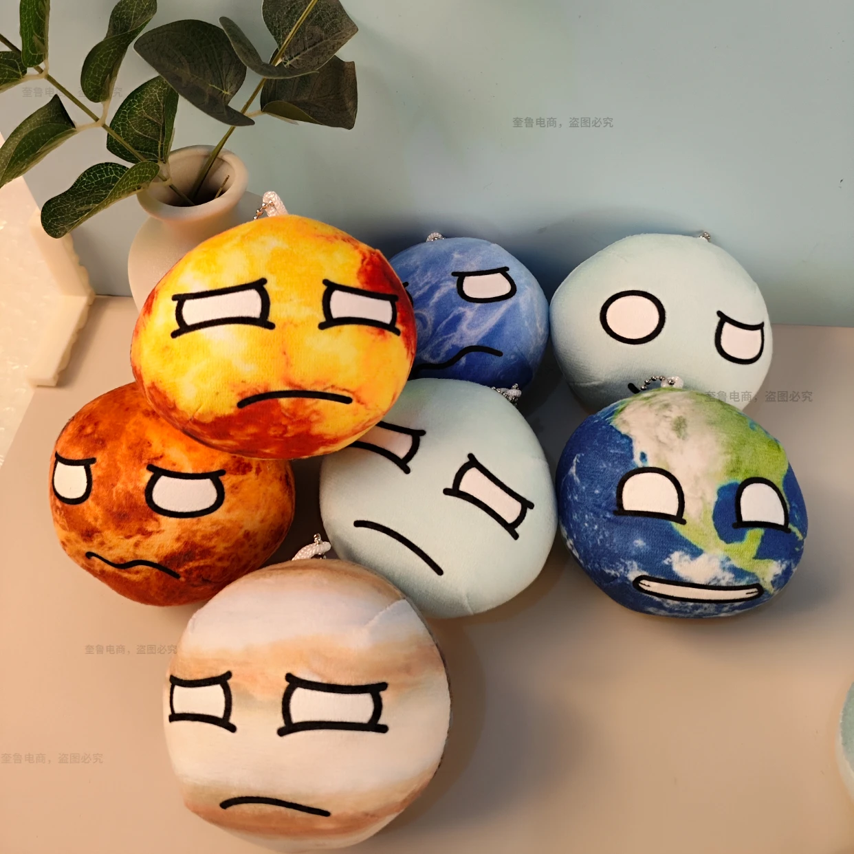 10cm Polandball Plush Doll Keychain Bag Pendant Decor Short Earth Sun Moon Venus Jupiter Mercury Mercury Mars Saturn Toy Gift