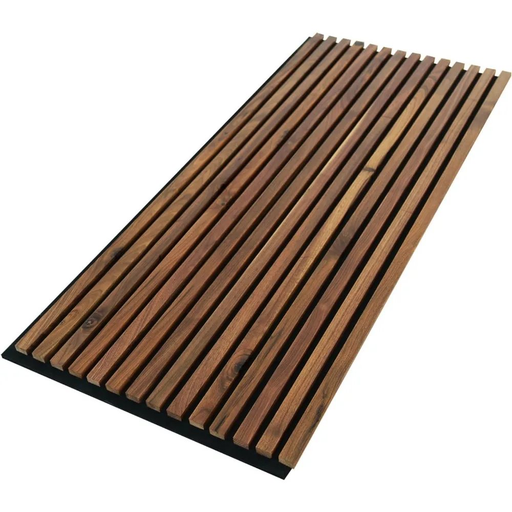 Paneles de pared de listones de madera maciza, cada panel de pared de listones de madera está hecho de madera real, paneles de madera acústica tienen 0,75 NRC