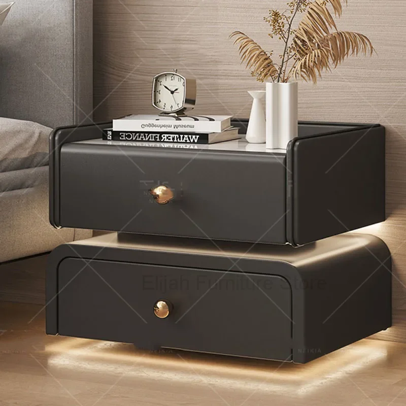 Luxury Nightstand Bedroom Drawers Side Modern Cabinets Square SmartNightstand Drawers Mesilla De Noche Bedroom Furniture