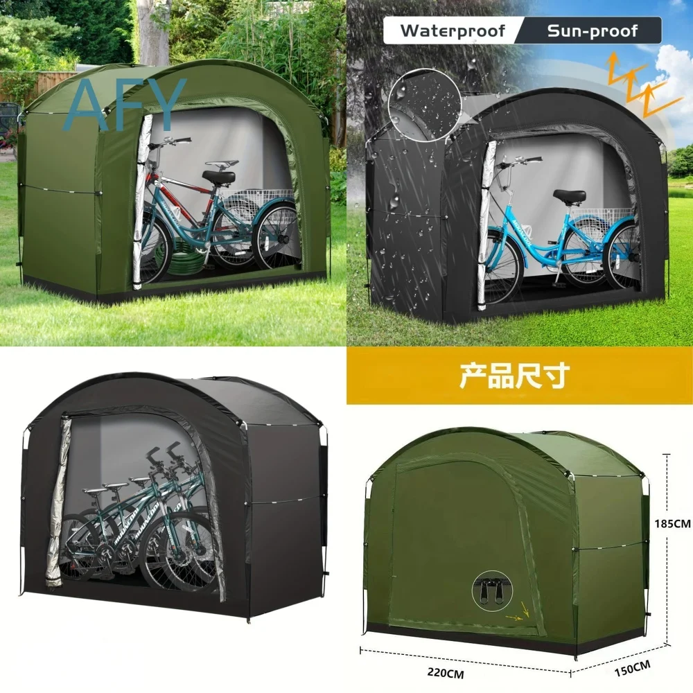 Large Portable Outdoor Bike Tent for Camping Hiking Travel Waterproof UV Resistant Dustproof Storage Shelter for Mountain