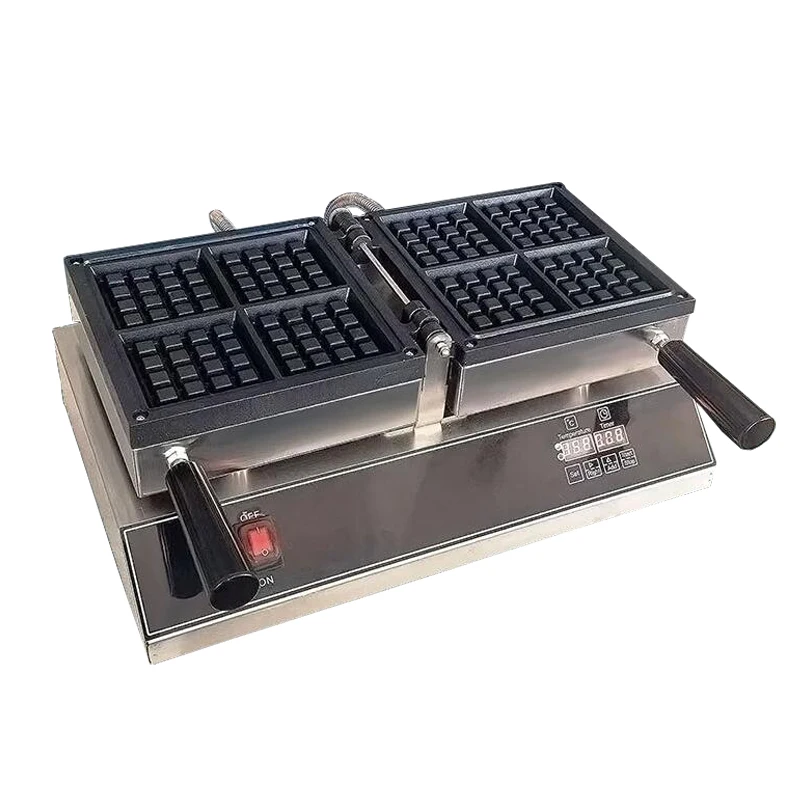 Commercial Snack Bread Waffle Machine 110V 220V Electric 4 Pcs Belgium Waffle Machine Mini 10*10CM Square Shape Waffle Machine