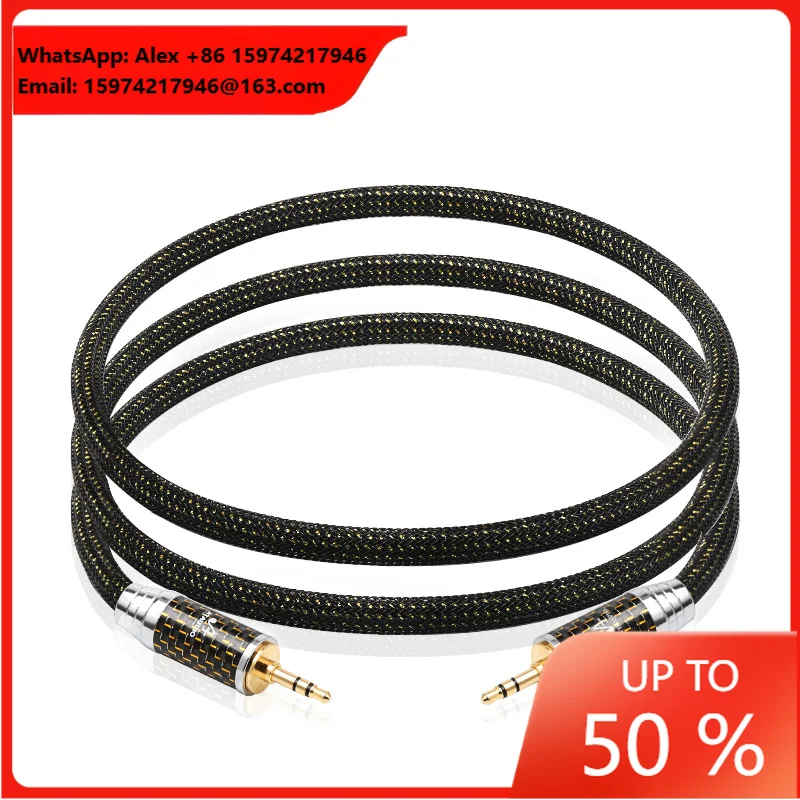 For ATAUDIO HiFi 3.5mm AUX Audio Video Cable OCC Gold-Plated 3.5mm Auxiliary For Phone Computer Car Speaker Monitor Microphone