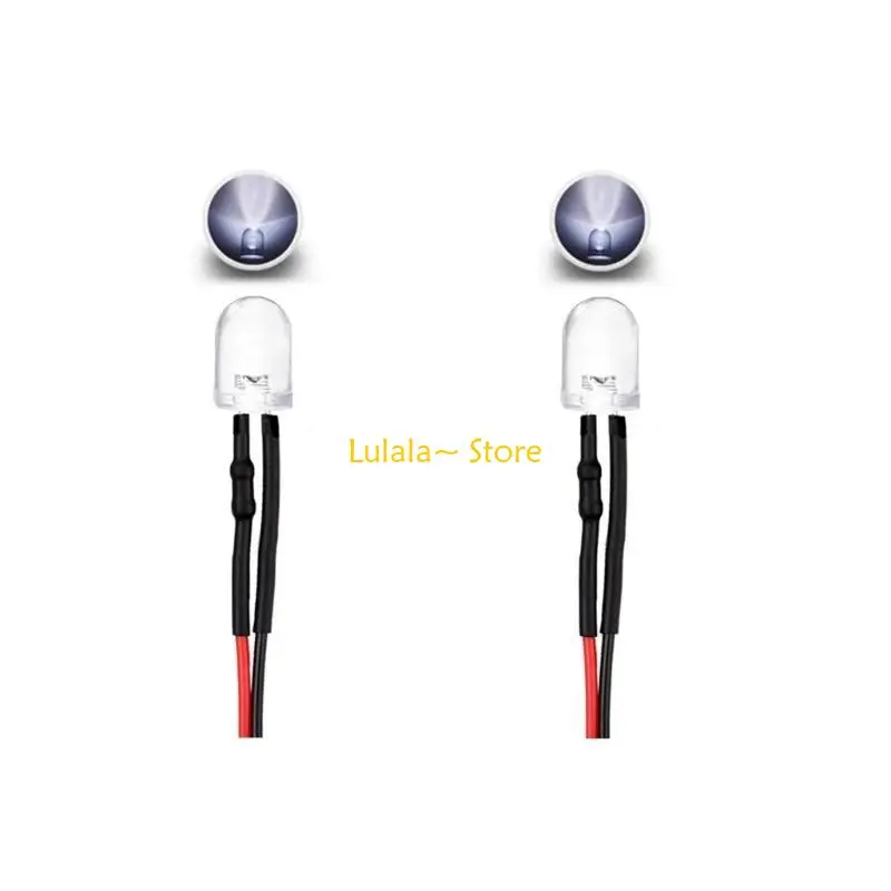 Y4QA Remote Control Hobbyists Lighting 5mm LEDs 2 White /2 Redness for Model Car