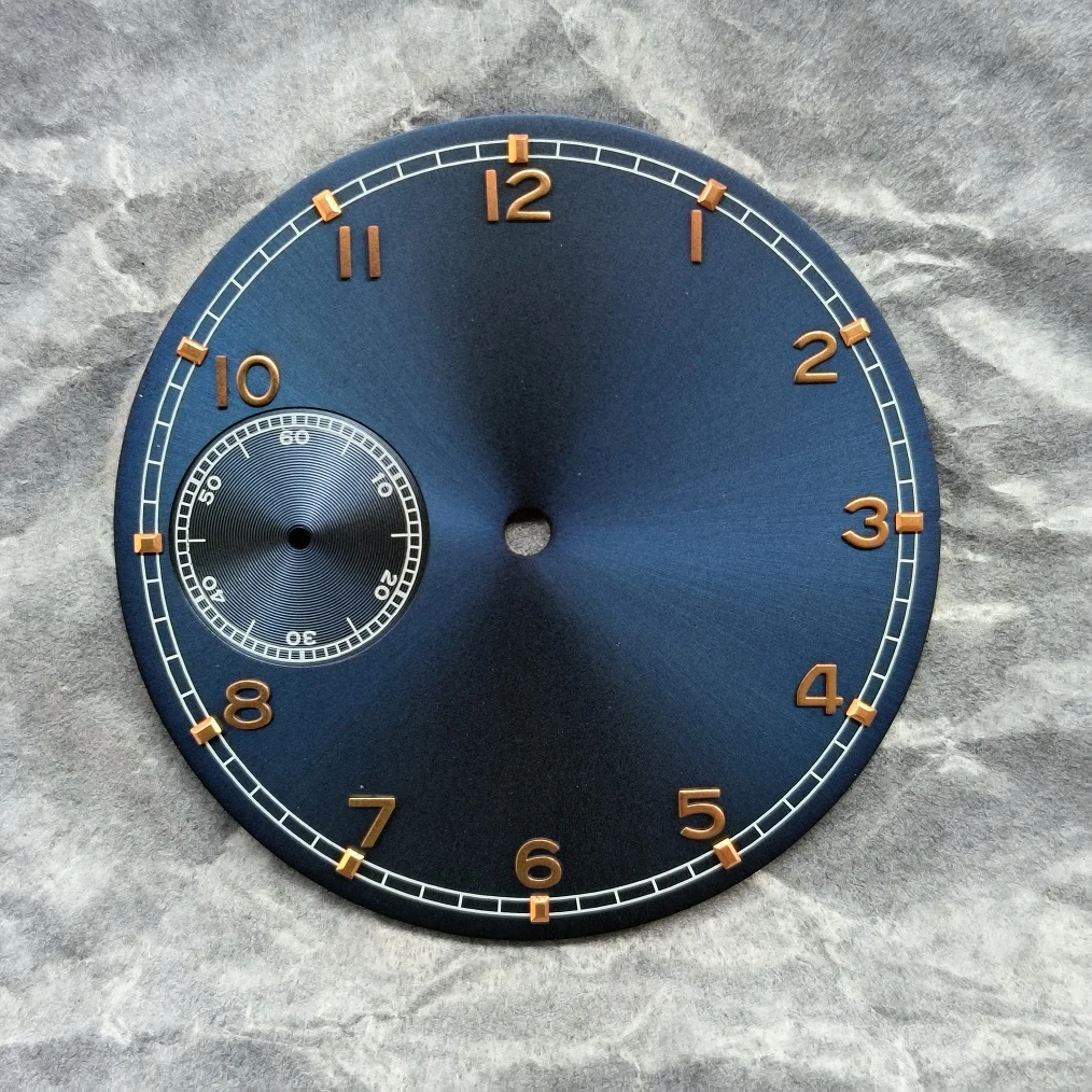 no logo Watch dial blue dial Rose gold number suitable for ST3600 ETA6497 movement dial diameter 37mm thickness 0.4mm