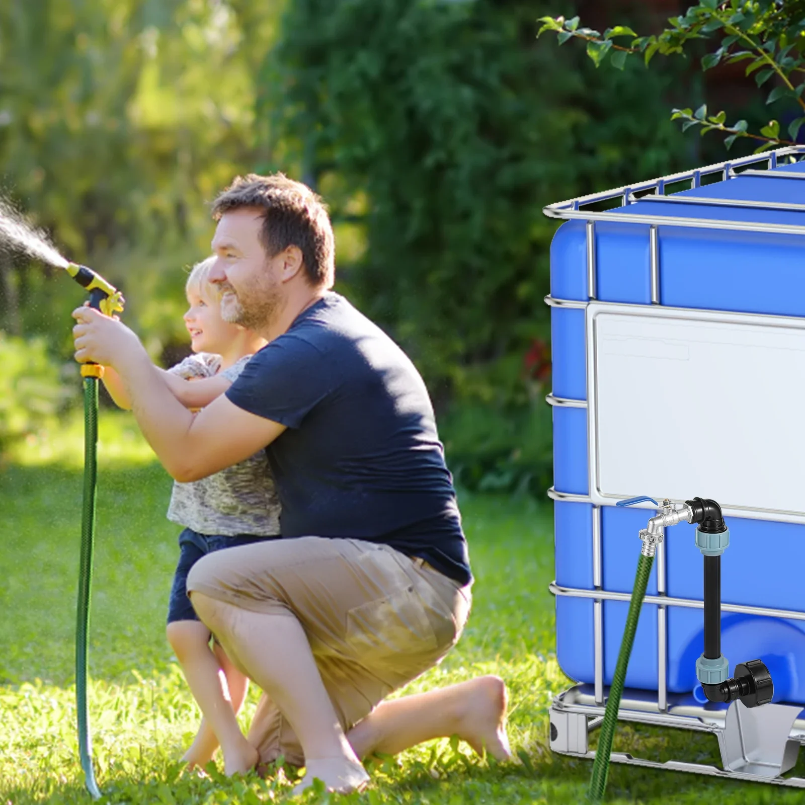 IBC Tank Adapter Set Versatile High Strength IBC Adapter Zinc Alloy And Plastic Connection With 3/4 Inch Standard Tap Interface