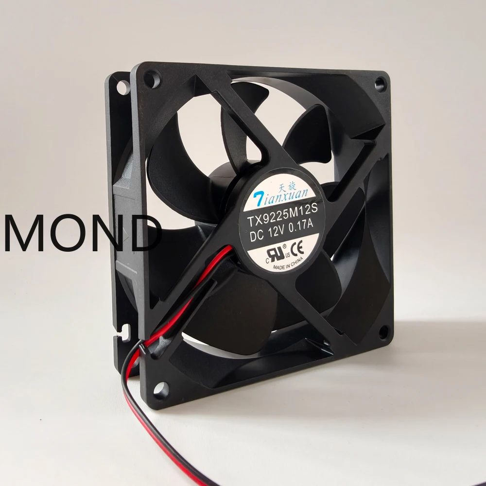 TX9225M12S ทำความเย็น Tianxuan แหล่งจ่ายไฟพัดลมทำความเย็นหม้อน้ำซีพียู9225 12V 0.17A 0.19A 9ซม. 92*92*25มม. 2สาย