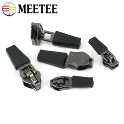 10Pcs Meetee 3# 5# Anti-loading Waterproof Zipper Slider Reverse Installation Invisible Nylon Zippers Bag Jacket Zip Head Puller