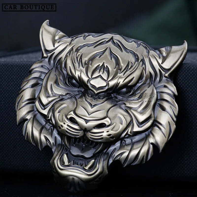 Metal Car Stickers Tiger Head Modified Car Logo Tiger Year  Fuhu Body Electric Motorcycle Decorative 3D Stickers