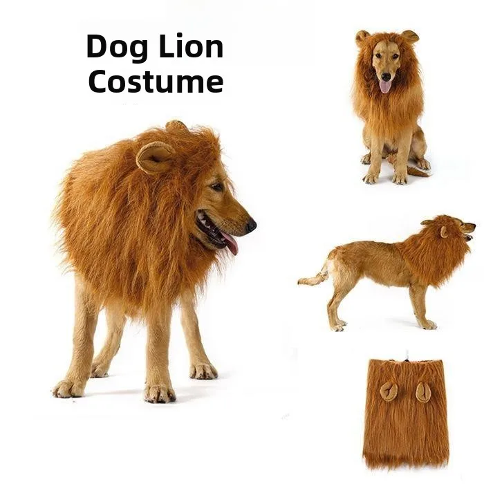 

Creative Halloween Dog Costume Lion King Headset Pet Accessories Cosplay Animal Disguises Funny Dog Wigs Clothing Items