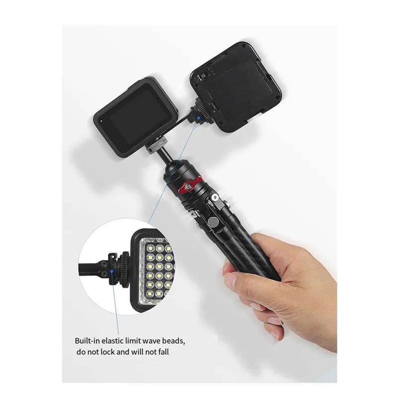AT12 Cold Shoe Vlog Extension Bar Mount Adapter 1/4In Screw For Action Camera Bracket LED Light Mic Tripod Stand