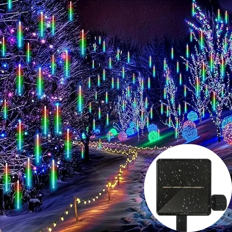 

Meteor Shower LED String Lights Solar Lights Street Garland Christmas Tree Decoration Outdoor Waterproof New Year Garden Lights