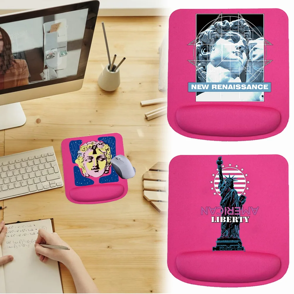 Wrist Mouse Pad Comfortable Wrist Pad Mice Mat Soft Mousepad Non Slip Square for PC Laptop Computer for sculpture Pattern
