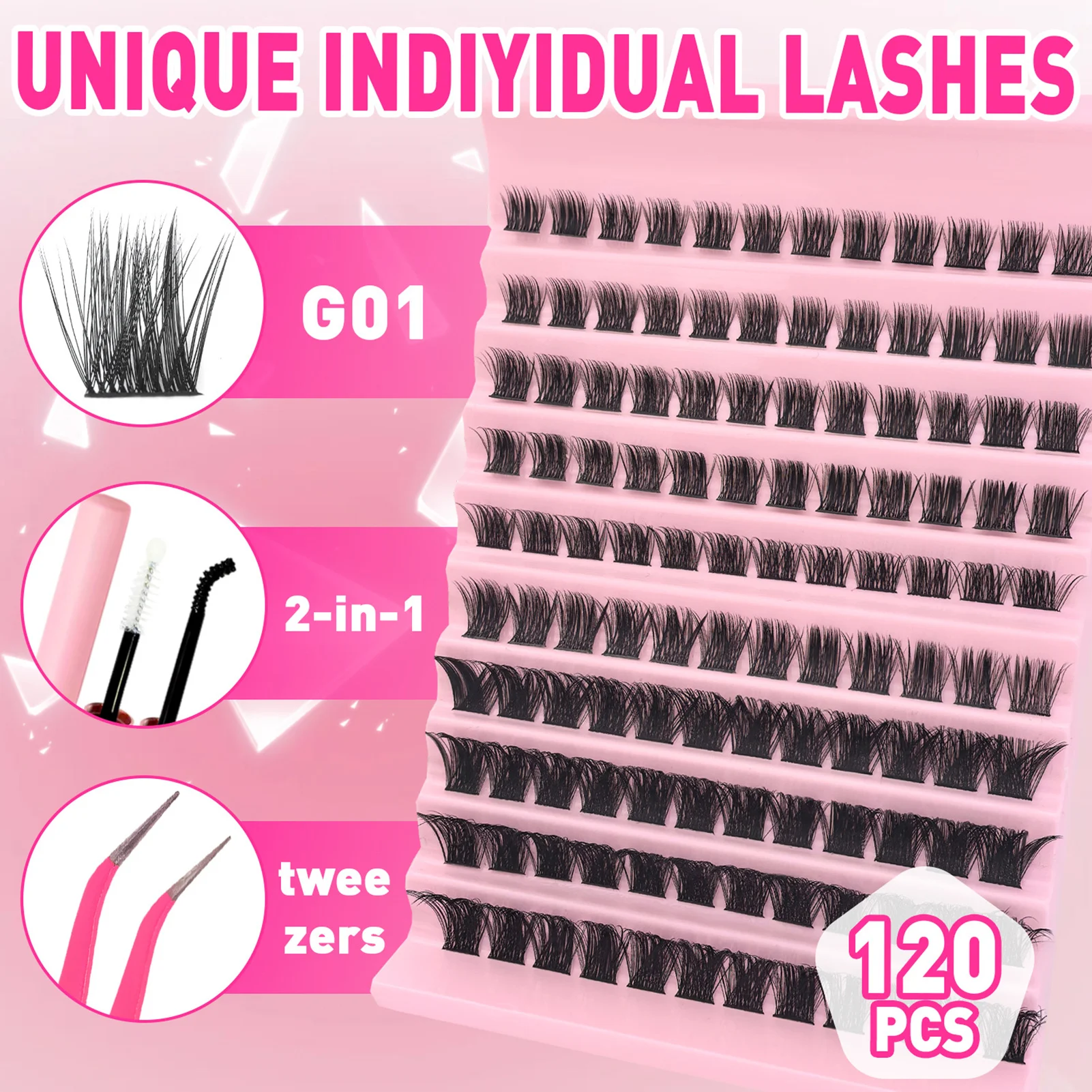 10-reihige Cosplay-Wimpernbüschel, 9–16 mm, natürliche segmentierte falsche Wimpernverlängerung für Anfänger, kompetent freundlich