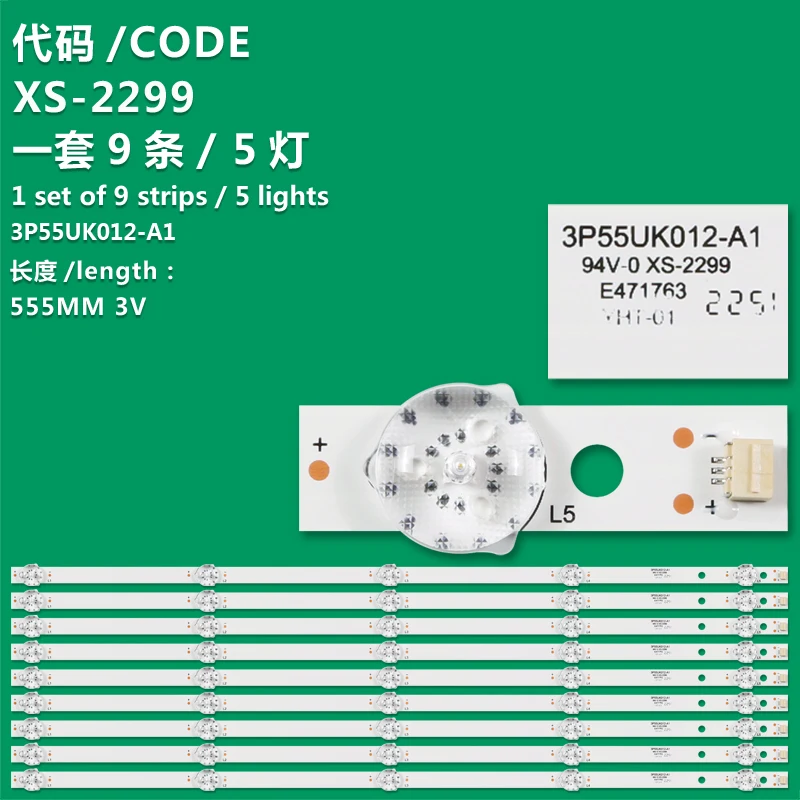 Applicable to Haier 55R1 PR0 light strip 06-55F9-3030-0D20-5X10-W12-3P1.0 backlight