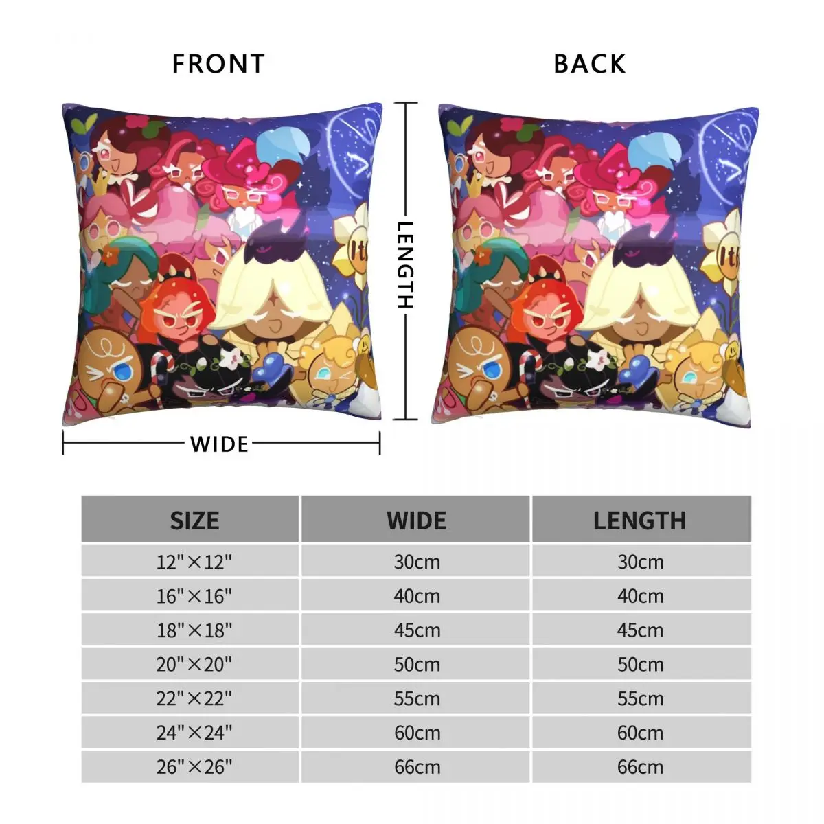 Cookies In Cookie Run Square Pillowcase Polyester Linen Velvet Creative Zip Decor Throw Pillow Case Car Cushion Cover