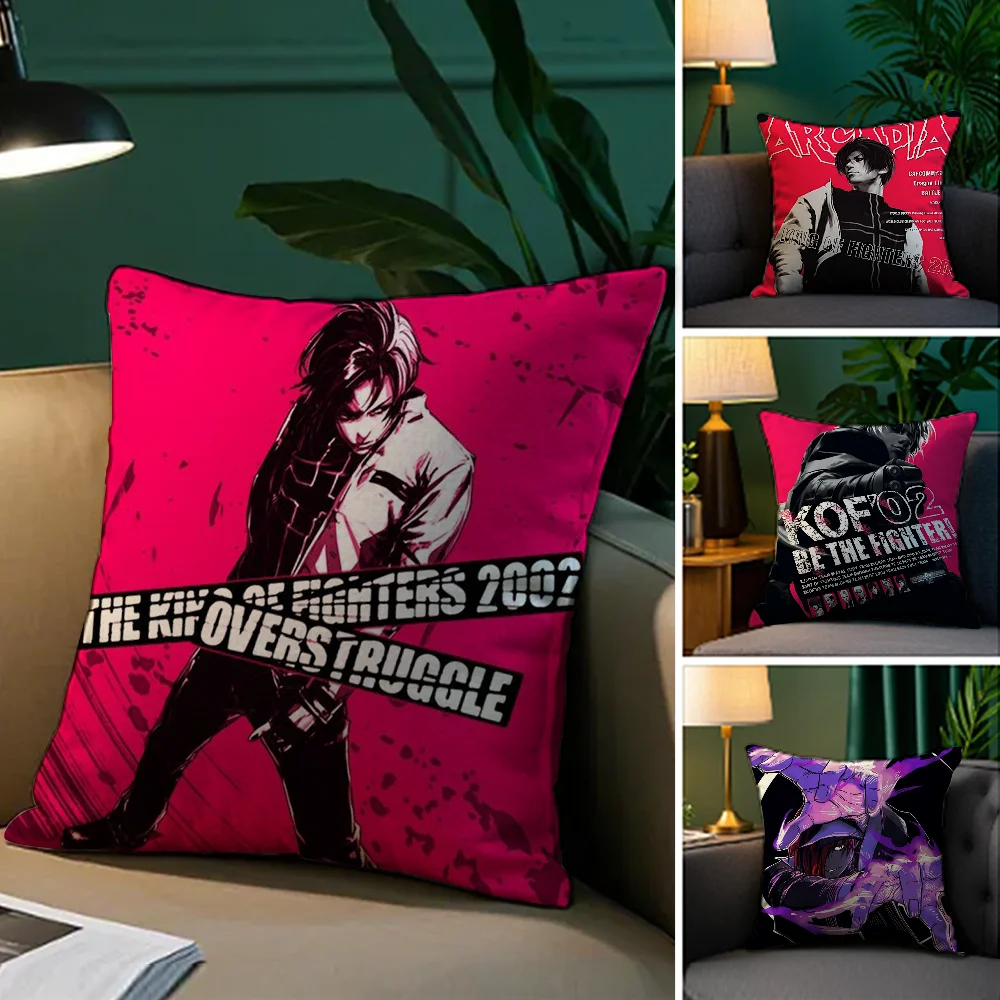 

K-KOF The King of F-FighterS Pillow Case Plush Fabric Soft Double Sided Print Sofa Cushion Cover Throw Pillow Covers
