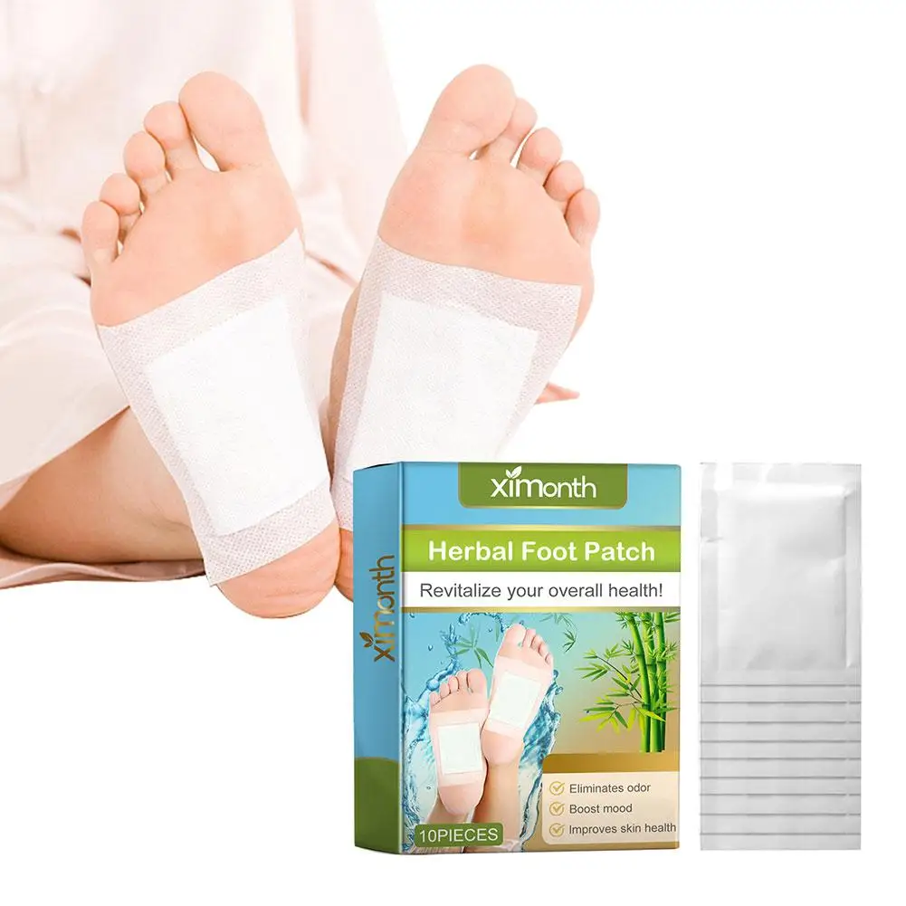 Patch Autocollant pour les Pieds à Base de Plantes Naturelles, Accessoire de Perte de Poids, Souligné, Relaxation, Nettoyage en Profondeur, Aide au Sommeil, 10 Pièces