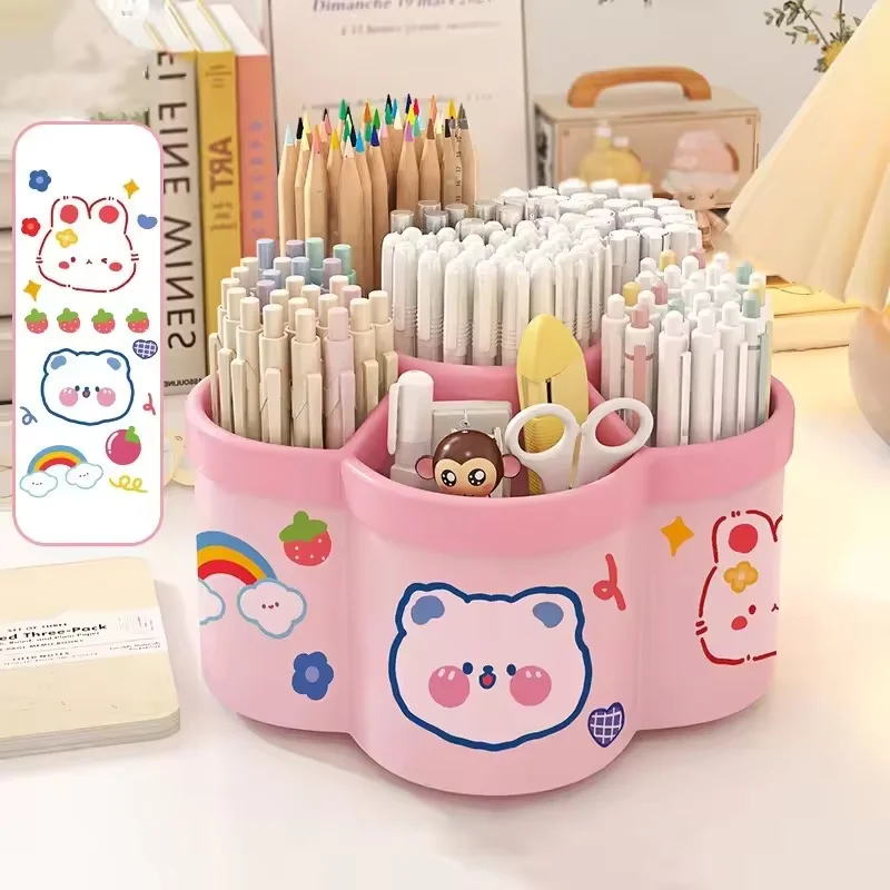 Große Kapazität 360° ° Rotierender Stifthalter, multifunktionaler Desktop-Organizer für Schreibwaren, Aufbewahrungsbox, mehrere Bürobedarf – Detail 2