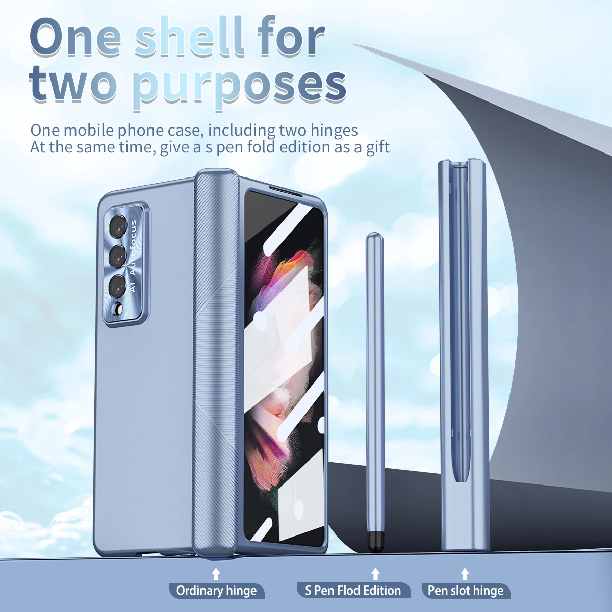 Magnetic Hinge Plating Case For Samsung Galaxy Z Fold 5 Fold 4 Fold 3 Anti-drop upgrade All Inclusive With S pen Fold Edition