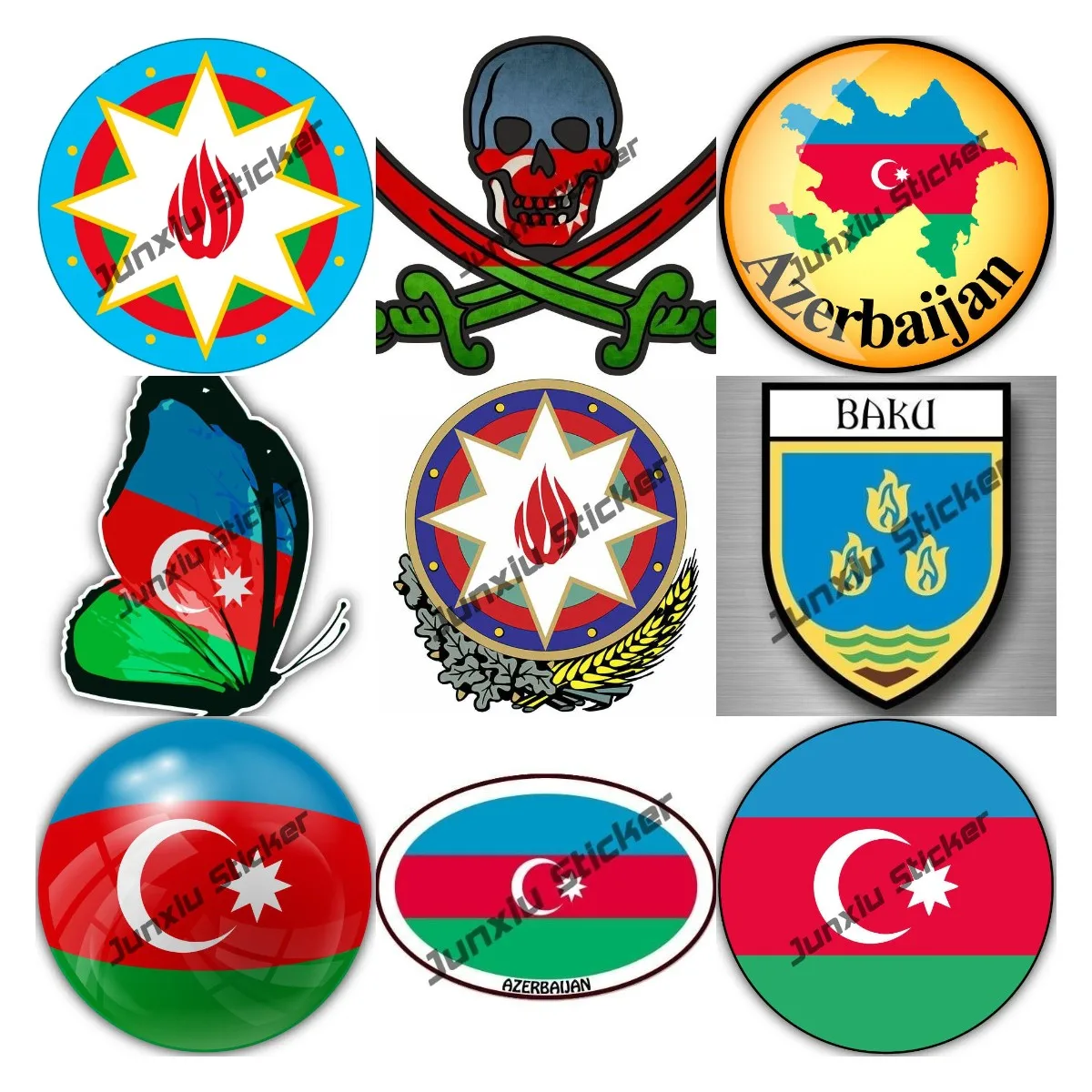 

Azerbaijan Flag Decal Home Pride Decal Souvenir Car Shield City Travel Azerbaijan Stickers for Car Truck Van Bumper Accessories