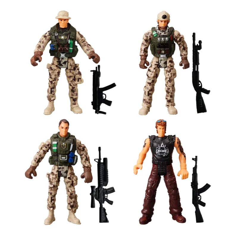 4 Stücke 2022 Militär Armee Weltkrieg WW2 SWAT Soldaten Polizei Action-figuren Spielset Baustein Lernspielzeug Für Kinder Geschenk