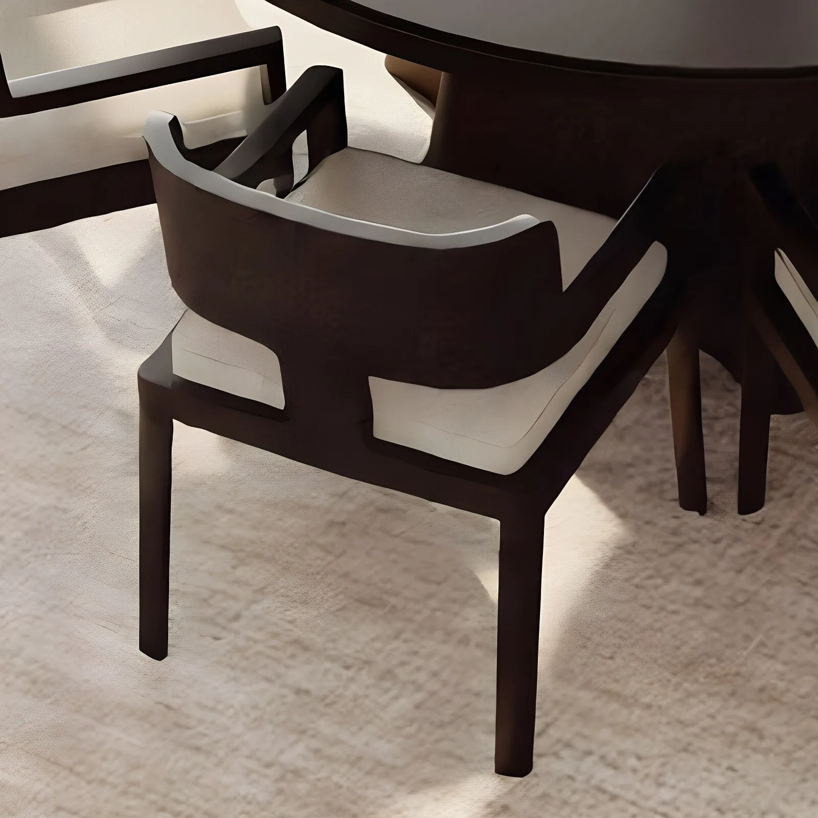 Modern simple round dining table and chair combination light luxury hotel sales hall B & B restaurant
