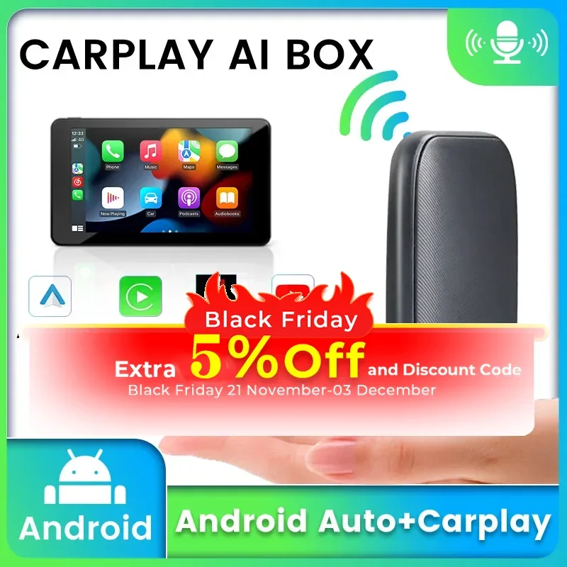 MINI Ai BOX Wireless Android Auto Carplay For Netflix YouTube Support videos music GPS navigation SD For Lincoln MKS MKX MKC MKT