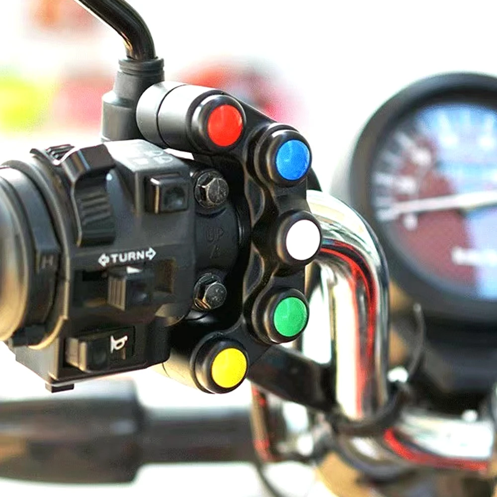 Universal 5 Button/7 Button Multifunctional Motorcycle Switch Race Bikes Motorcross Electric Bike Scooter 22mm Handlebar Switch