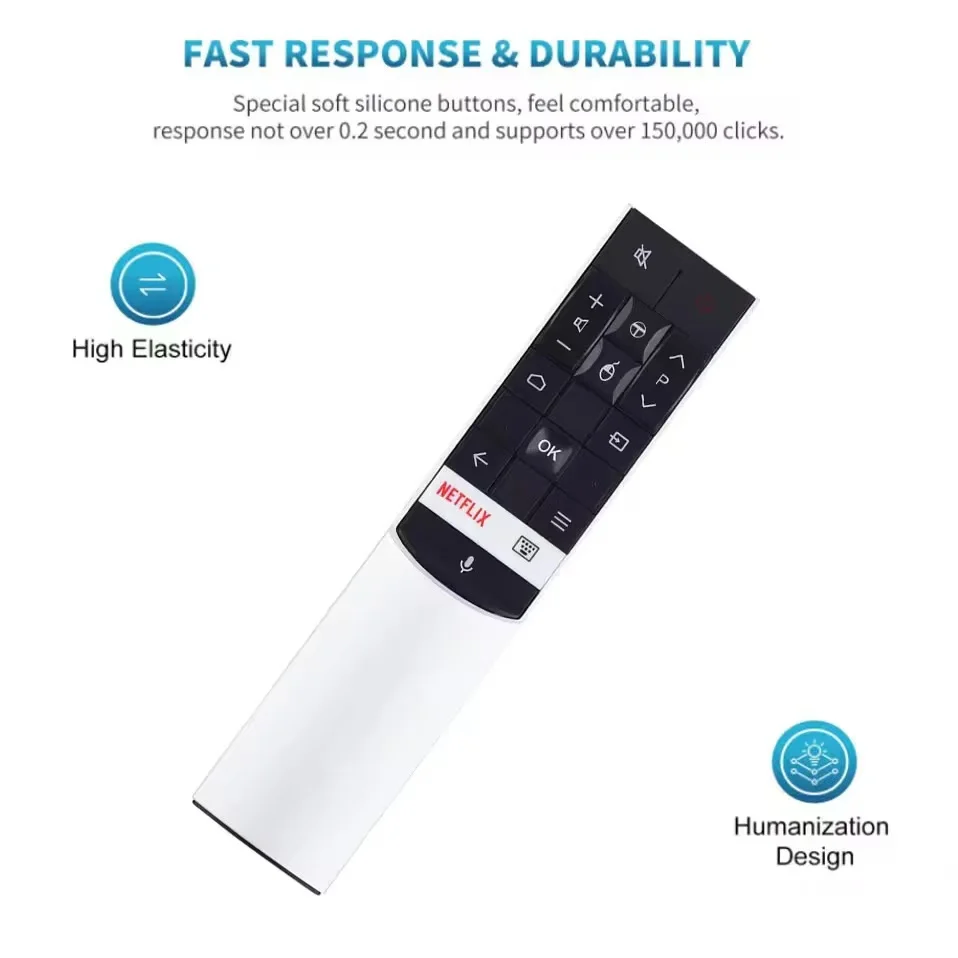 RC602S Voice Search Remote Control Netflix Button Included for C70 P60 Series Xclusive X1 Compatible