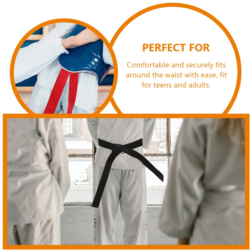 6PCS Taekwondo Riemen 2.2m Wit Geel Groen Zwart Martial Taillebanden voor Tieners Volwassenen Lichtgewicht NonFading