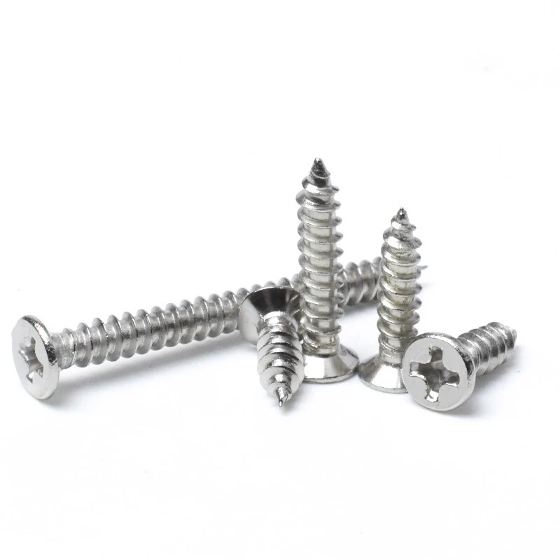 

50PCS 304 Stainless Steel Cross Recessed Countersunk Flat Head Tapping Screws M4/M5 Hardware Accessories for Wooden Furniture