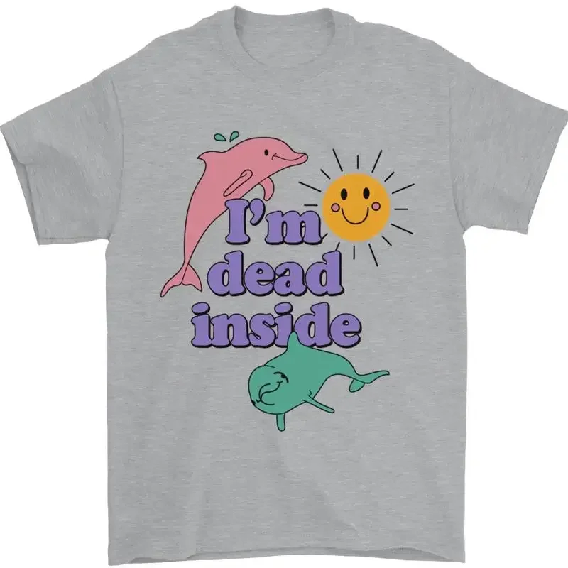 Im Dead Inside Dolphins Sunrise Mens T-Shirt 100% Cotton