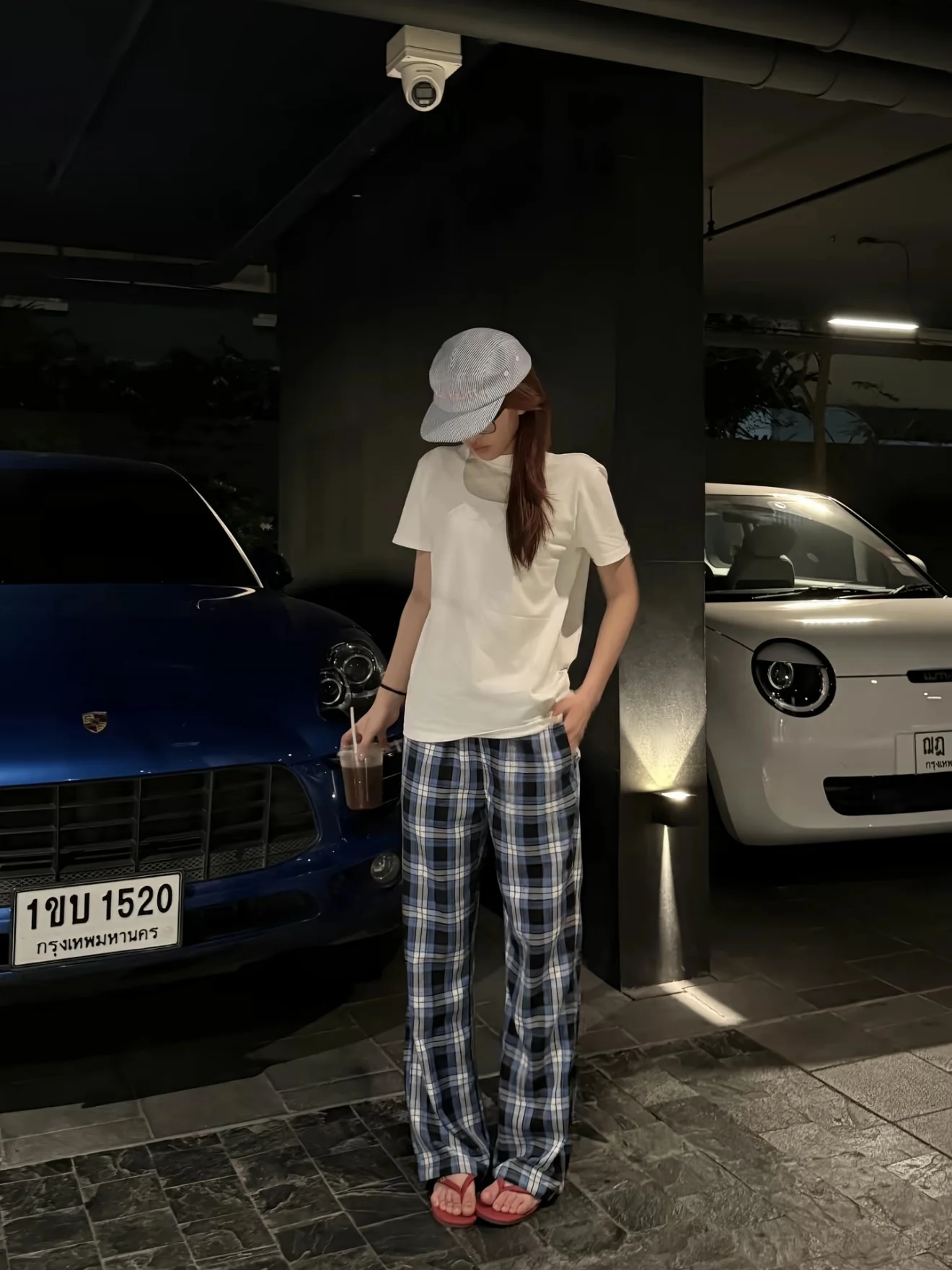 American Blue Plaid Embroidery Drawstring Casual Pants Men Women Commuting Walking Versatile Loose Flared Straight Leg Sport ...