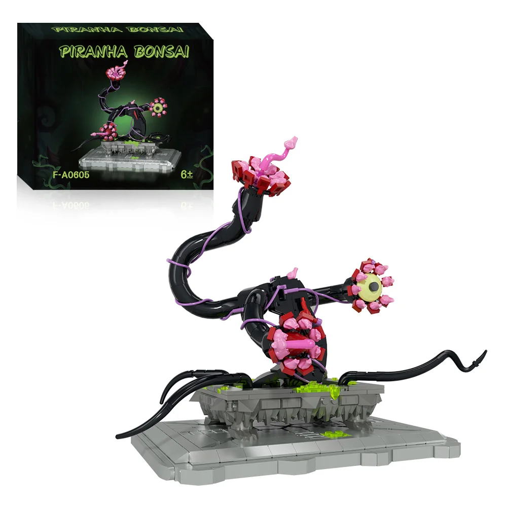 

Gobricks MOC Horror Plant Evil Eye Cannibal Flower Model Building Blcoks Горшечный Chomper Коллекционные кирпичи Игрушки для детей Рождественский подарок