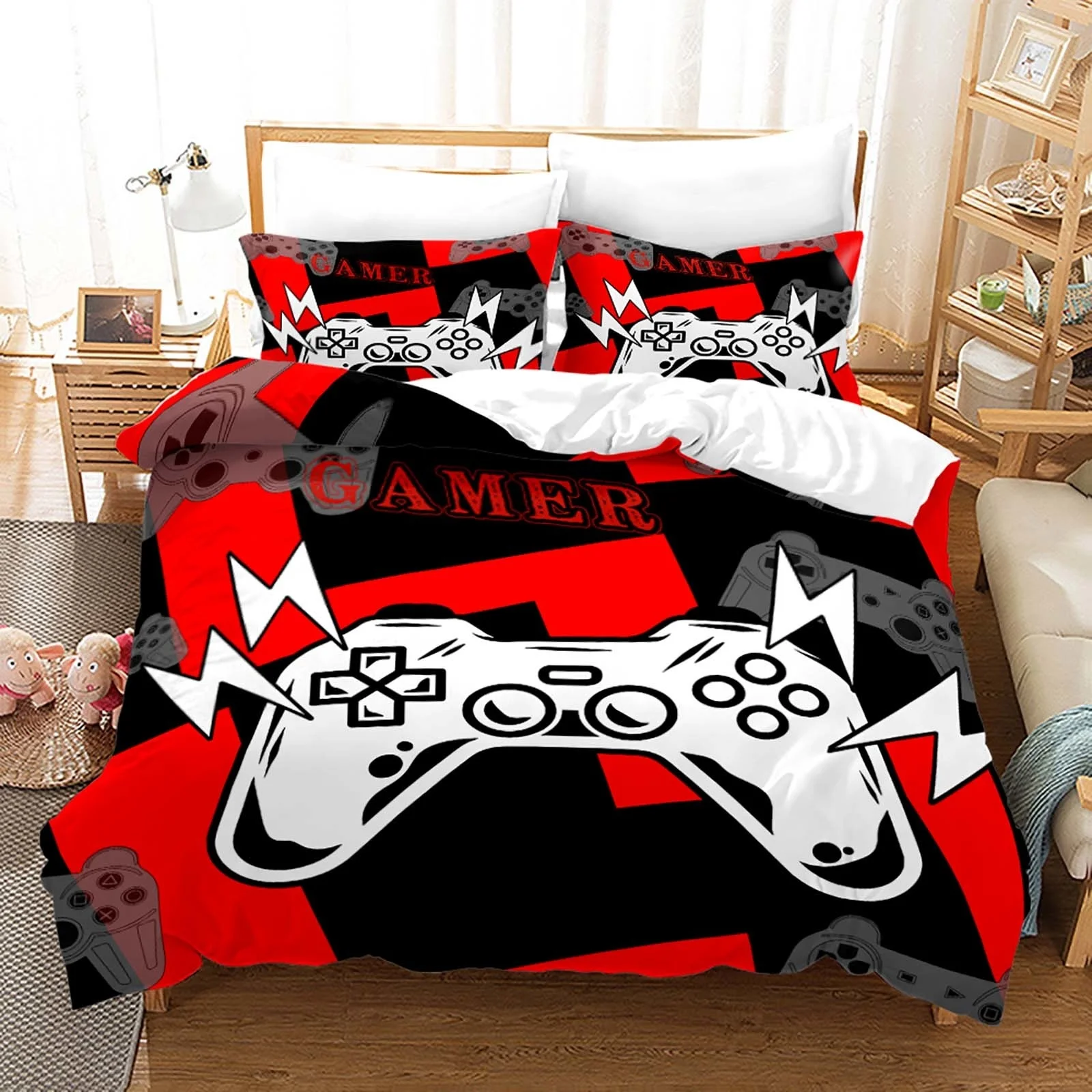 

Gamepad Bedding Set Single Queen Size Colorful Gamer Bedding Home Textiles Bedroom Bedclothes Kids Duvet Cover Set Dropshipping