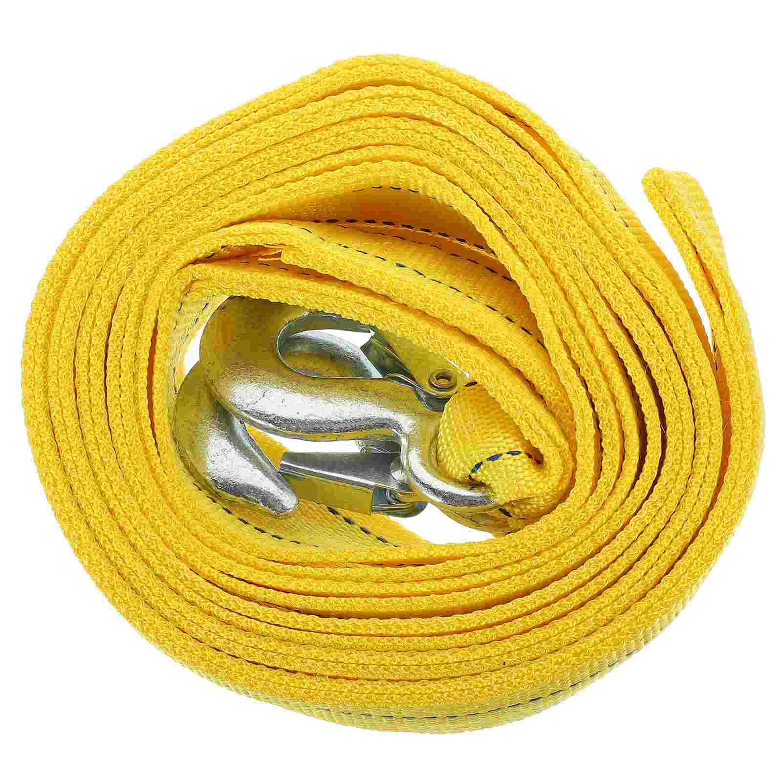 

1Pc 4M Ton Car Trailer Rope Practical Durable Outdoor Emergency Kit Nylon Tow Rope Double Thicken Car Trailer(Yellow)