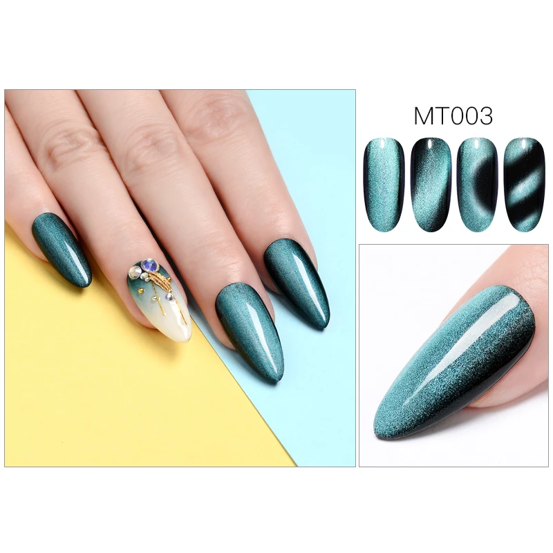 Mtssii Magnetic 5D Cat Eye UV Gel Set Nail Polish Magnet Laser Nail Art Varnish sparkly Sky Jade Effect Soak Off UV Gel Nail Art