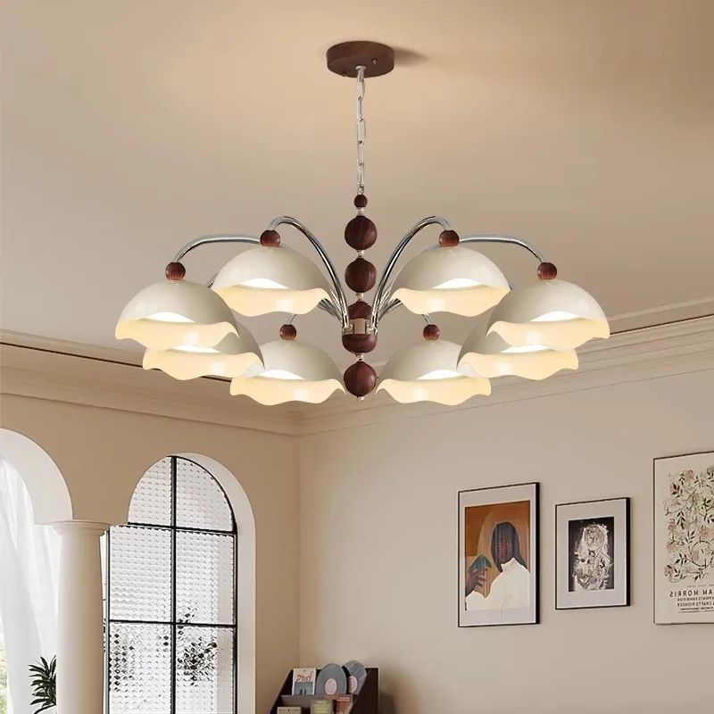 

Cream antique eggshell chandelier living room main light 2024 new eye protection French style
