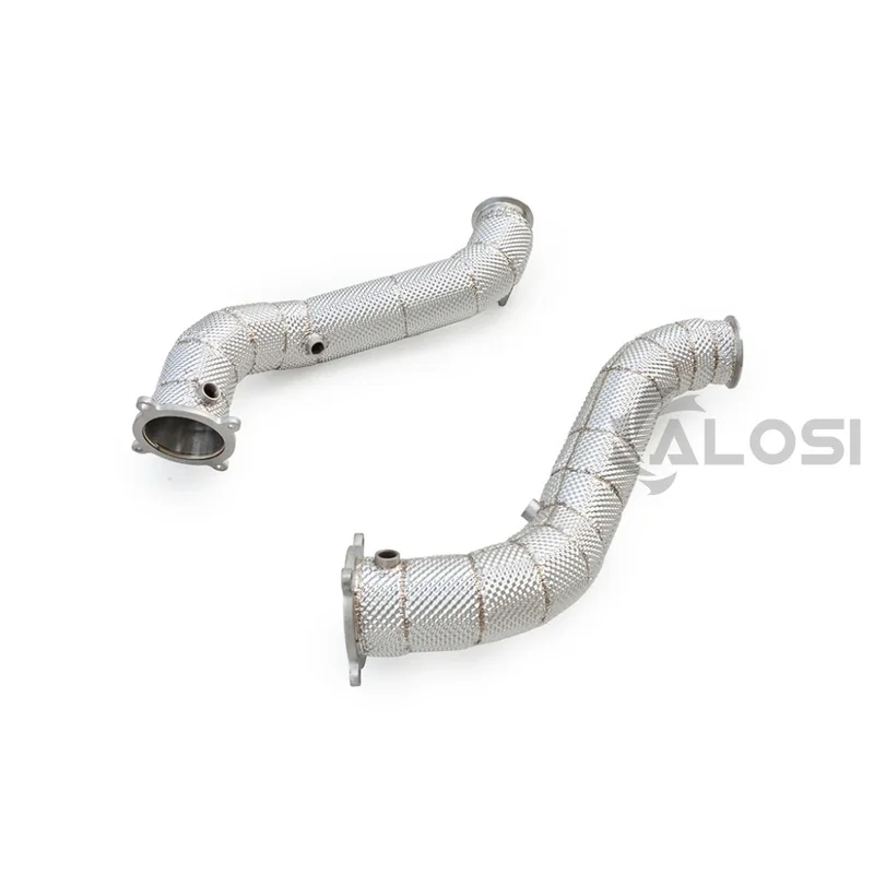 For McLaren 720s 2017-2023 Exhaust Downpipe, Stainless Steel Insulated Exhaust Header High Flow Performance Downpipe