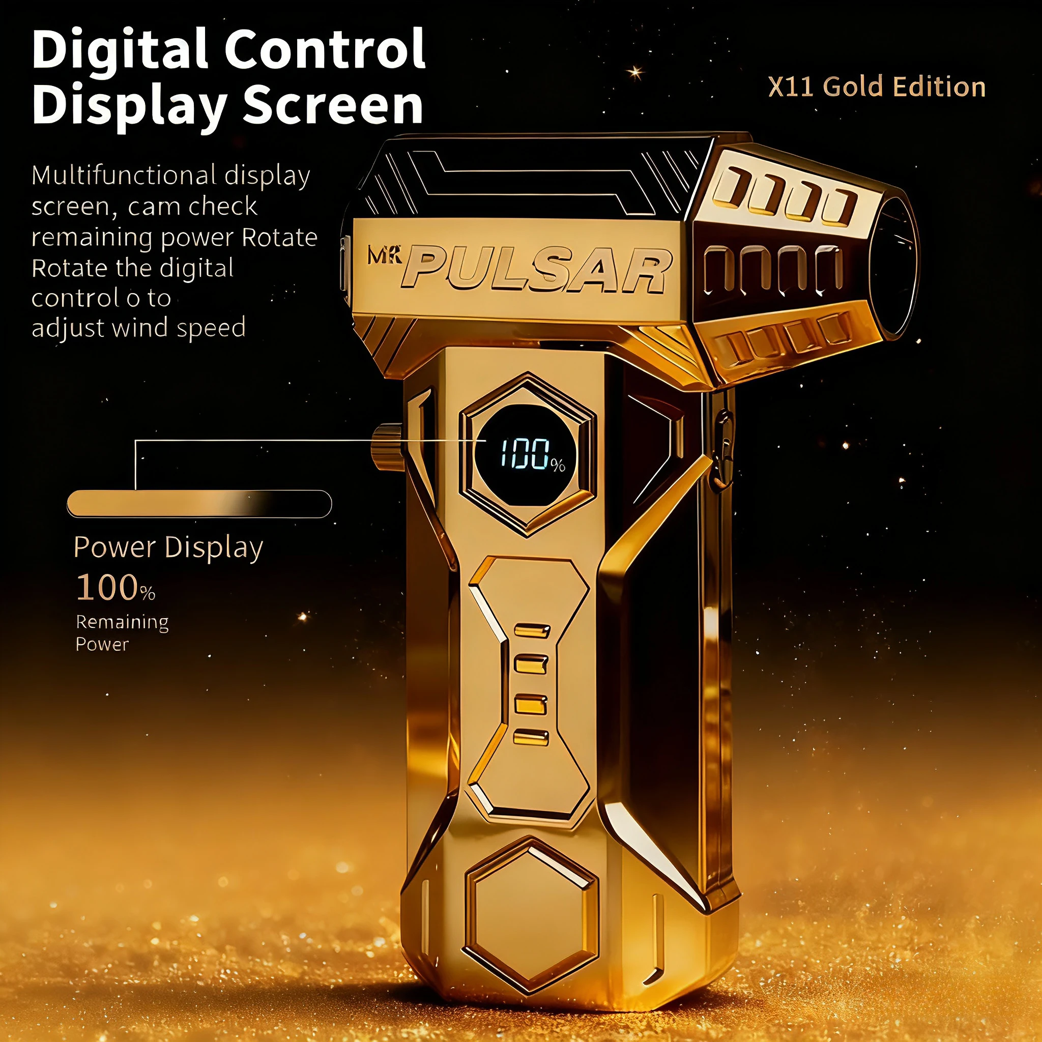 

Турбовентилятор с бесщеточным двигателем Gold X11 Pro Max, с вращающейся скоростью вращения 990 000 об/мин и скоростью ветра 75 м/с, дополнительное использование.