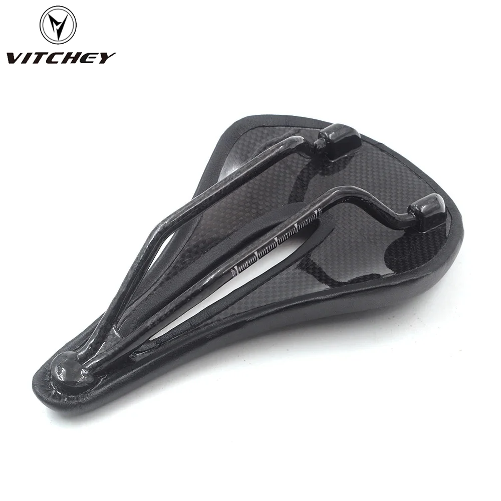 Vitchey الكربون السرج الجبلية/الطريق دراجة السرج إطارات دراجة تسلق الجبال خفيفة الوزن الجلود وسائد الكربون 143 155 مللي متر السرج