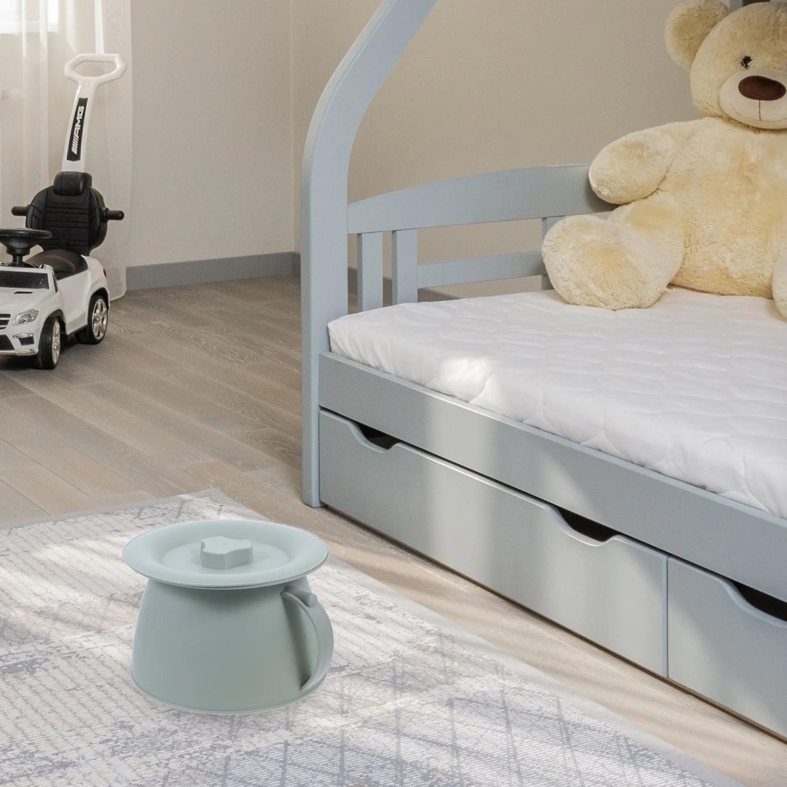 مقبض غرفة وعاء البلاستيك مبولة وعاء المرحاض المحمول المسنين مغطاة المبصقة ليلة مبولة البلاستيك المبصقة مرحاض محمول #1