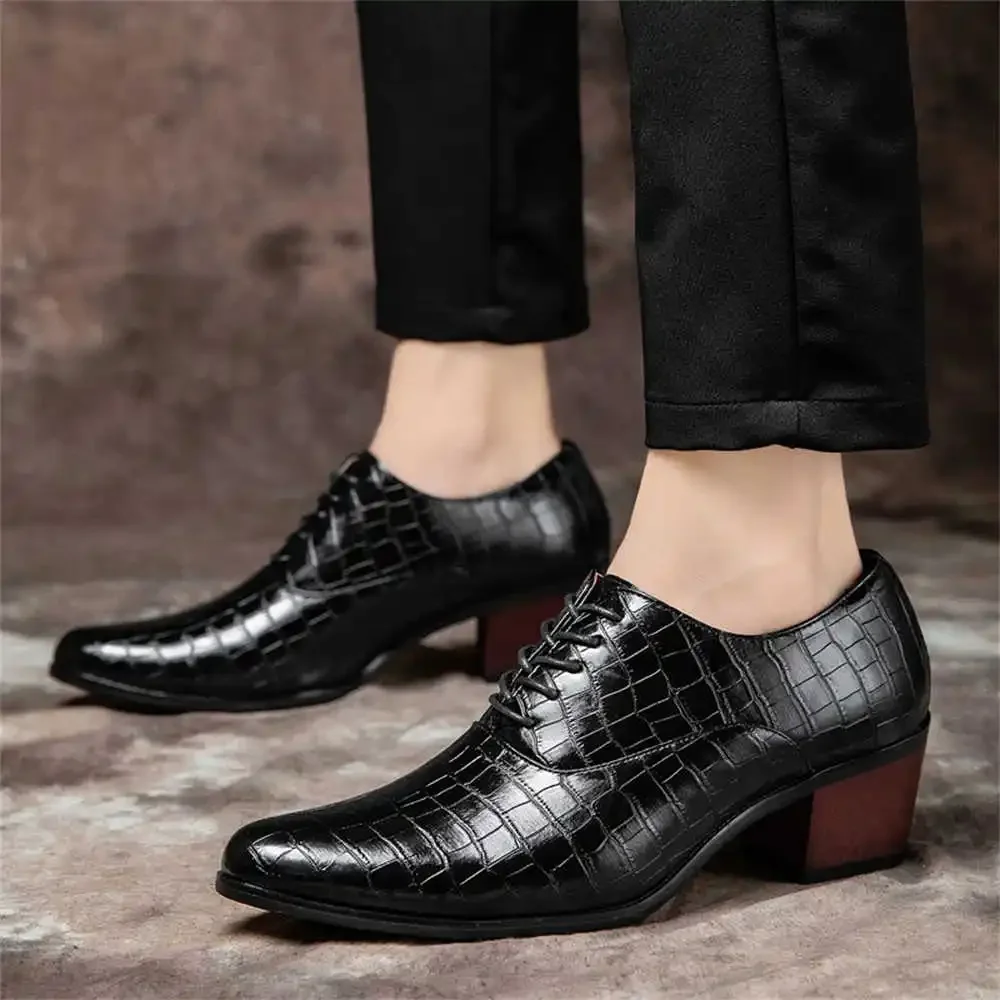 With Lacing Thick Heel Loafers Men\'s Luxury Mens White Dress Shoes Comfortable Dress Man Shoes Sneakers Sport Ternis