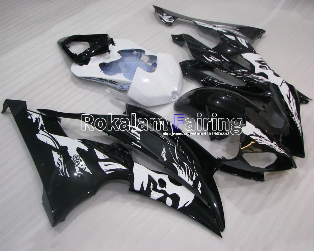 Hot Sales,For Yamaha YZF R6 2008 2016 Black White Motorcycle Fairing 08 09 12 16 YZF-R6 Cowling Part YZFR6 (Injection molding)