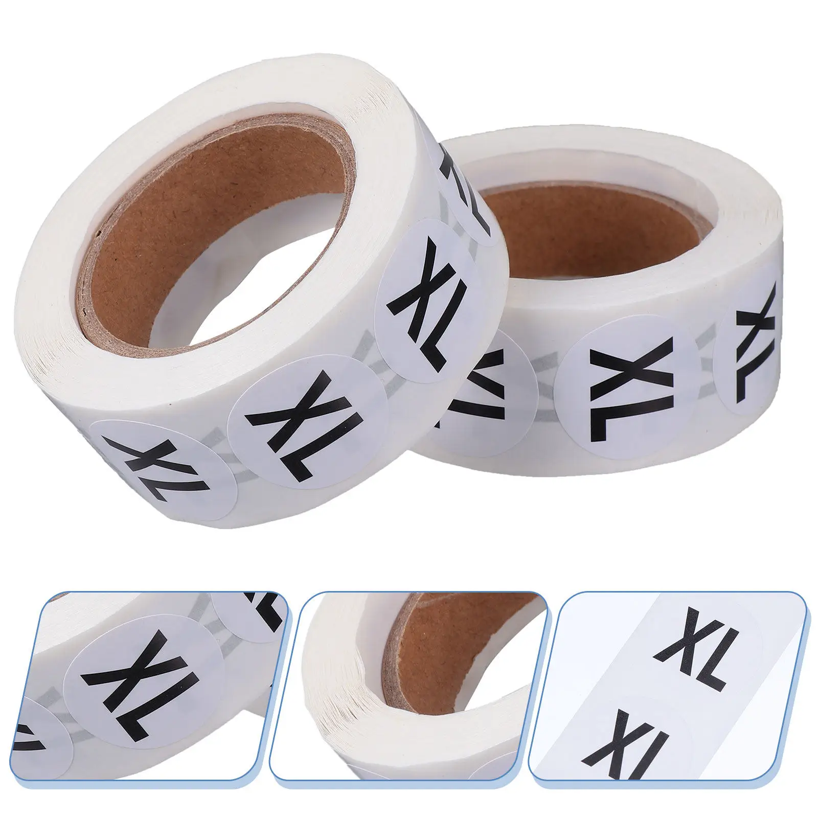 

2 Roll Clothing Size Sticker Label Round Multi-Functional Size Sticker Strong Adhesion Clear Printed Font for T-Shirts Sweaters