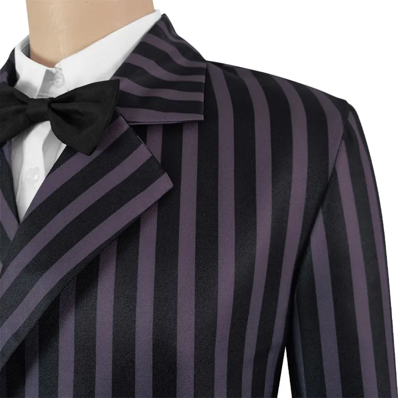 Wednesday Gomez Addams Cosplay Costume Halloween Carnival Outfit Men Coat Shirt Pant Tie Suit Party Uniform