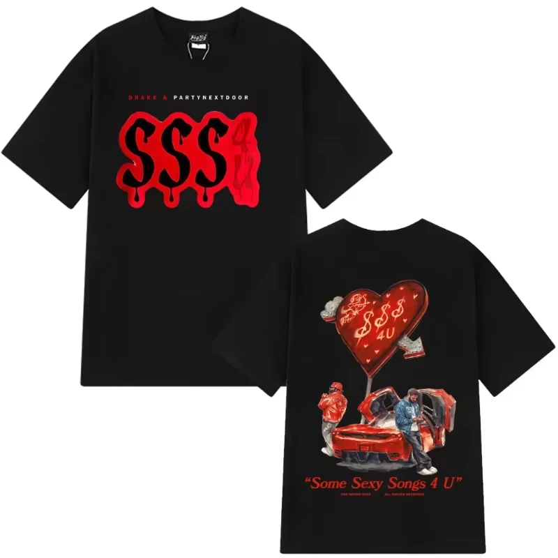 

2026 new Rapper PARTYNEXTDOOR & Drake Some Sexy Songs T Shirts Men's Women Vintage Cotton Oversized Summer Casual T-shirts